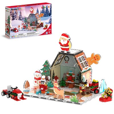 PICASSO-TILES 314pc Christmas Gingerbread House Magnetic Tiles & Brick ...