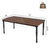 Vynxaria Expandable Dining Table Set for 4 to 8, Rustic Space-Saving Table with Removable Leaves, Wooden Dining Room Table,Brown+Black - 4 of 4