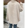 Coolmee Women's Winter Fleece Heating Jacket Button Down Stand Collar with Pockets Coats - 3 of 4