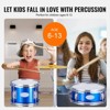 3-Piece Kids Drum Set, 14 in Beginner Drum Set with Adjustable Throne Cymbal Pedal, Starter Drum Kit for Child Kids - 4 of 4