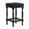 Rustic Wood Bar Stools with Upholstered Seats, Set of 2 - 26" Bar Stools - 4 of 4