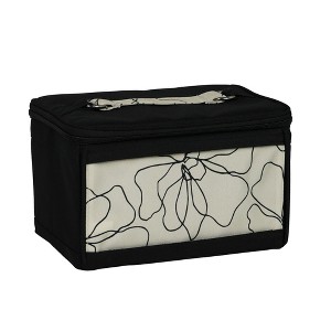 Everything Mary Sewing Kit Organizer Box, Tan Line Floral - Portable Craft Caddy - 1 of 4