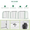 Mini Greenhouse with PE Cover & Roll-Up Zipper Door, Portable Plant Growing Tent for Indoor, Outdoor, Balcony, Garden – White - 3 of 4