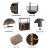 3-Tier Wine Bar Cabinet w/Detachable Rack - Buffet Storage w/Glass Holder & Mesh Door - 4 of 4