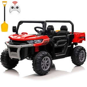 JOYRACER 24V Kids Ride on UTV with Remote Control, 2 Seater 2x200W Ride on Dump Truck For Big Kids, Red - 1 of 4