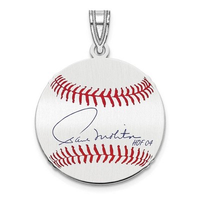 Black Bow Jewelry Sterling Silver Paul Molitor Signature SM Enamel Baseball Pendant