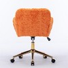 Ergonomic adjustable chair with padded armrests, mid-back plush swivel armchair, office chair dressing chair - 4 of 4
