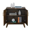 Lirago Mid Century Modern Fluted Sideboard Cabinet with Adjustable Shelves Solid Wood Legs Walnut Buffet Storage Cabinet  (15.8"D x 31.5"W x 31.5"H) - 2 of 4