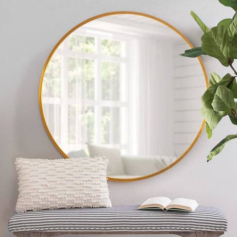 Dovelina Round Mirror Metal Framed Decorative Wall Mirror : Target