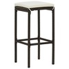 vidaXL Bar Stool Set of 6 Brown PE rattan Standard Footrest - 4 of 4