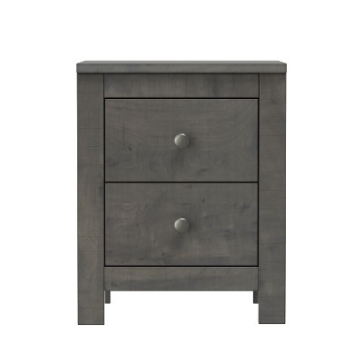 NicBex Set of 2 Nightstand with 2 Drawers,18.1 inch  Side Table with Retro Design and Storage Space,Bedside Table for Bedroom,Living Room,Gray/Brown
