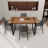 5-Piece Dining Set with Rectangle Kitchen Table and 4 Suede Armless Chairs - 2 of 4