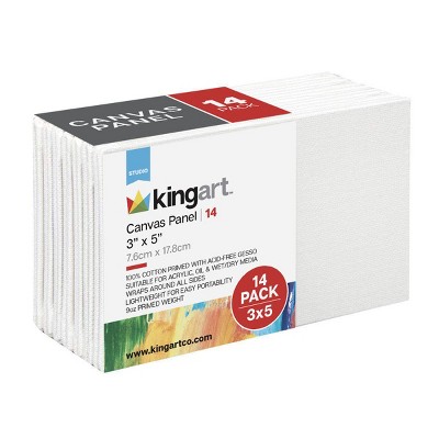 KINGART Canvas Panels 3" x 5" 14 pc