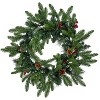 Sunnydaze 24" Diameter Indoor or Outdoor PVC Christmas Wreath with Pinecones and Berries - Traditional - 3 of 4