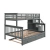 YOOCOZZ Twin-Over-Full Wood Bunk Bed with Twin Size Trundle,Storage and Guard Rail for Bedroom, Dorm - 4 of 4