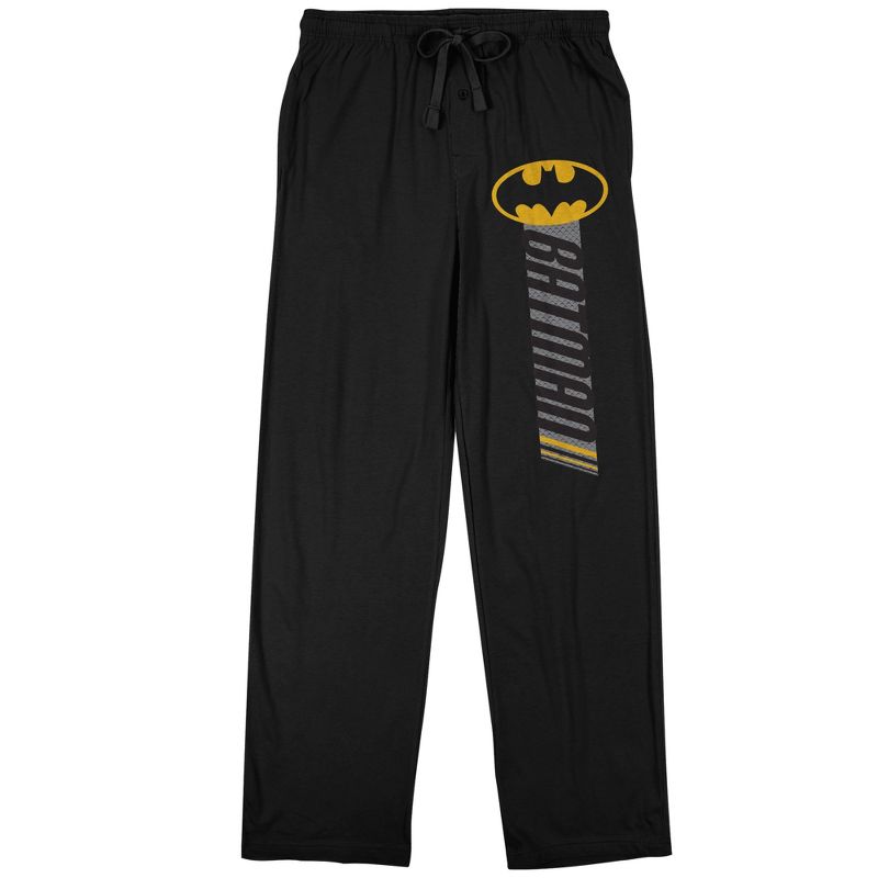 Batman Logo Men's Black Sleep Pajama Pants, 1 of 2
