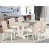 HomeStock 7-Pc Rectangle Natural Oak Finish Solid Wood Top Dining Table with 6 Parson Chairs - 2 of 4