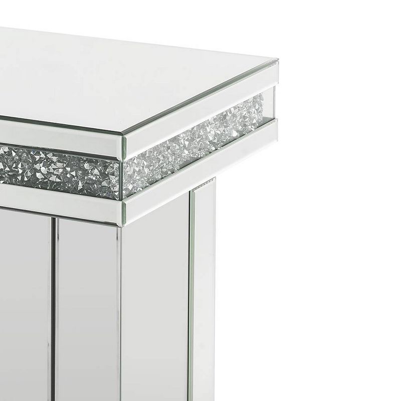 Noralie 16&#34; Cross Bead Mirrored Accent Table Faux Diamonds - Acme Furniture, 4 of 11