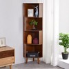 Corner bookcase, shelf, bamboo wood storage cabinet, display shelf, Suitable For Living Room, Bedroom, Kitchen, Office - 2 of 4