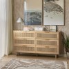 Kumasinova 43.31" Rattan Dresser with Drawers, 6-Drawer Dresser for Bedroom in Wood Tone, Modern Storage Cabinet for Bedroom & Closet - 2 of 4