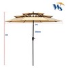 Gulches 9Ft 3-Tiers Outdoor Patio Umbrella with Crank and tilt and Wind Vents for Garden Deck Backyard Pool Shade Outside Deck Swimming Pool - 3 of 4