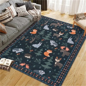 Fulvari Washable Area Rug Large Cream Colorful Boho Rugs Vintage Bedroom Rug Ultra-Thin Traditional Floral Carpet - 1 of 4