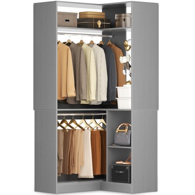 Besiost Corner Closet Organizer with Shelves, Freestanding Closet System