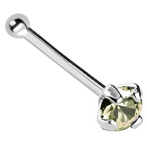 Jewelry Avalanche 22G 14K Gold Ball-end Nose Stud with Peridot Gemstone - 1 of 2
