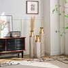 Gilded White Metal Vase Trio Set, 3D Floral Relief Cylinder Vases, Mother's Day Gift Home Décor Centerpiece - 4 of 4
