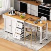 Okak Kitchen Island with Extendable Table, Kitchen Island With Storage and Power Outlet, Rolling Kitchen Cart with Spice Rack for Dining Room - 2 of 4