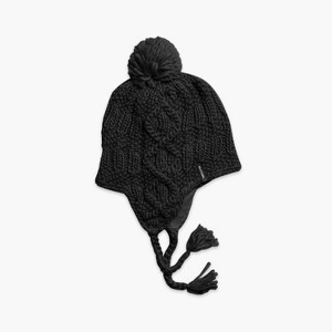 Turtle Fur Gianna Pom Earflap Beanie - Women's Merino Wool Winter Hat with Ear Flaps - 1 of 2