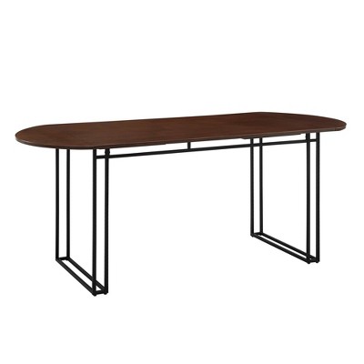 71" Phyllis Modern Drop Leaf Dining Table Walnut - Saracina Home: Extendable, Kitchen-Friendly, Seats 6