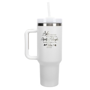 Elanze Designs Clothed Strength & Dignity Proverbs 31 40 oz. Stainless Steel, Large Water Bottle Coffee Mug, Spill & Leak Resistant, Thermal Travel - 1 of 1