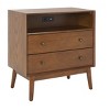 Scully 2 Drawer 1 Shelf Chest W/ Usb - CHS6417 - Medium Oak/Antique Gold - Safavieh - 3 of 4