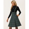 INSPIRE CHIC Women's Christmas Plaid Midi Tartan Pinafore Skirt - 4 of 4