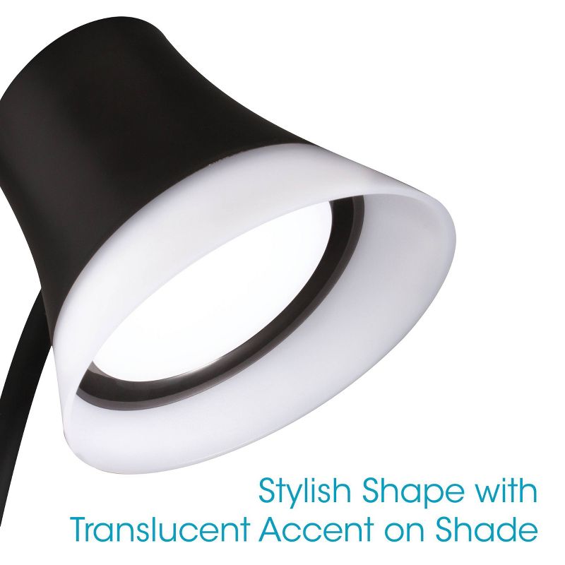 Shine Desk Lamp Wireless Charging (Includes LED Light Bulb) Black - OttLite, 3 of 8