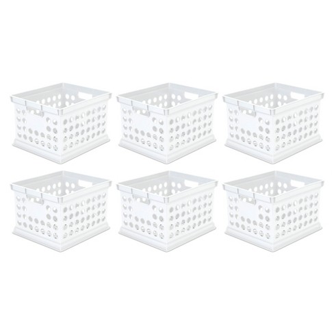 Sterilite Stackable Plastic Storage Crate Bin Organizer File Box With  Handles For Home, Office, Dorm, Garage, Or Utility Organization, White :  Target