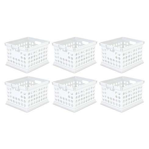 PP Plastic Storage Bins, White Storage Box with Handle Stackable ,  Containers for Organizing small things, Small Storage Basket for Table