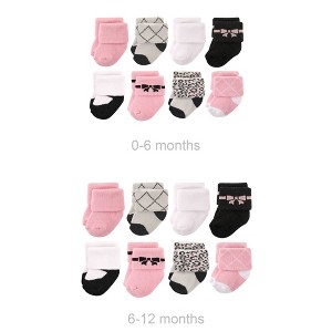 Hudson Baby Infant Girls Grow with Me Cotton Terry Socks, Bows, 0-6 and 6-12 Months - 1 of 1