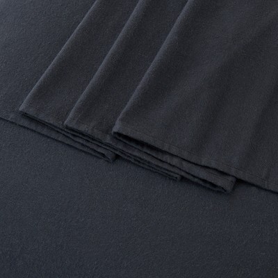 Black Full Size Cotton Flannel Sheet Set