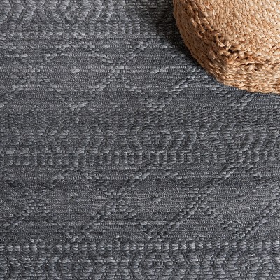 Gray Flat Woven Handmade Wool Area Rug 4' x 6'