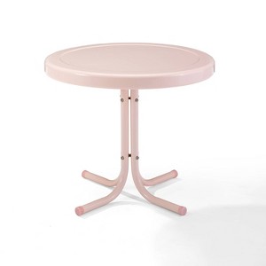 Crosley Griffith Outdoor Side Table Pastel Pink Gloss - 1 of 4