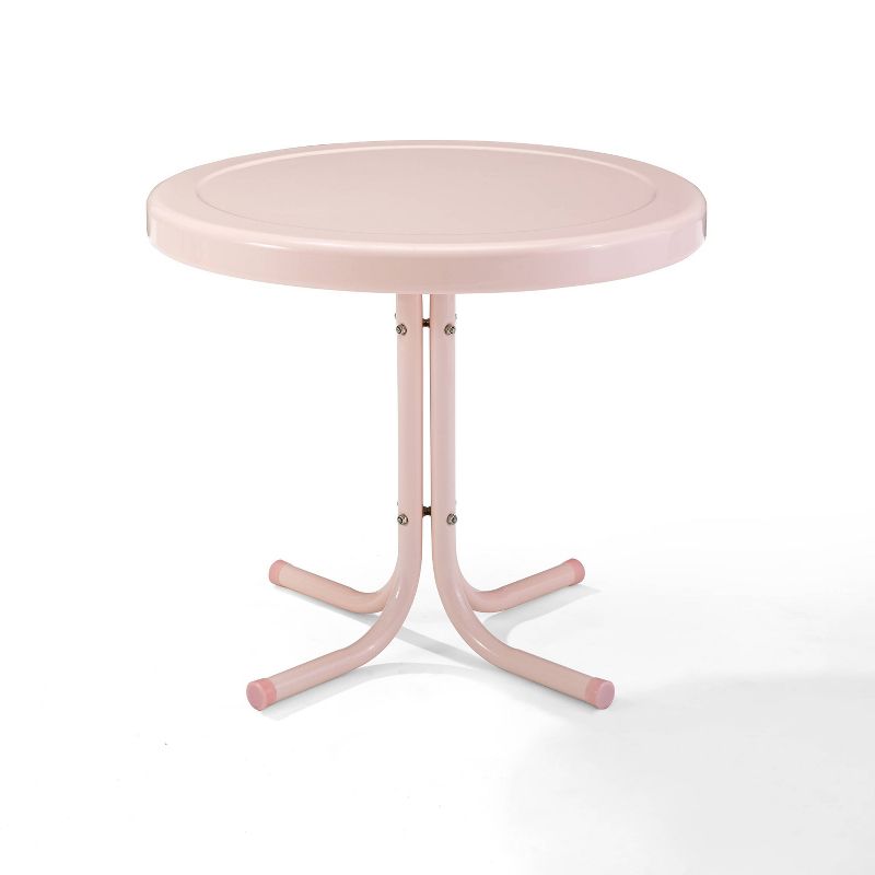 Crosley Griffith Outdoor Side Table Pastel Pink Gloss, 1 of 9