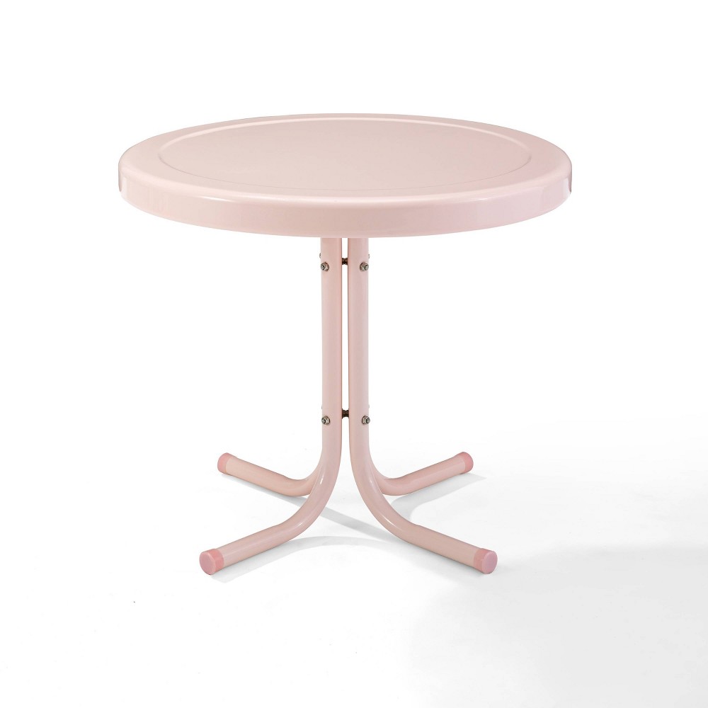 Photos - Coffee Table Crosley Griffith Outdoor Side Table Pastel Pink Gloss 