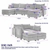 113.5'' Modular Corduroy Sectional Sofa,U Shaped Convertible Couch with Storage Ottoman and Chaise,6-Seater for Living Room-Baofuwish - 4 of 4