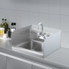 VEVOR Commercial Hand Sink with Faucet and Side Splash, Stainless Steel Sink for Washing, Small Hand Washing Sink, Wall Mount Hand Basin, Silver - 2 of 4
