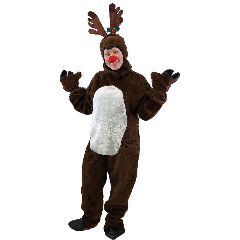 Halco Adult Reindeer Suit with Hood Costume, 1 of 2