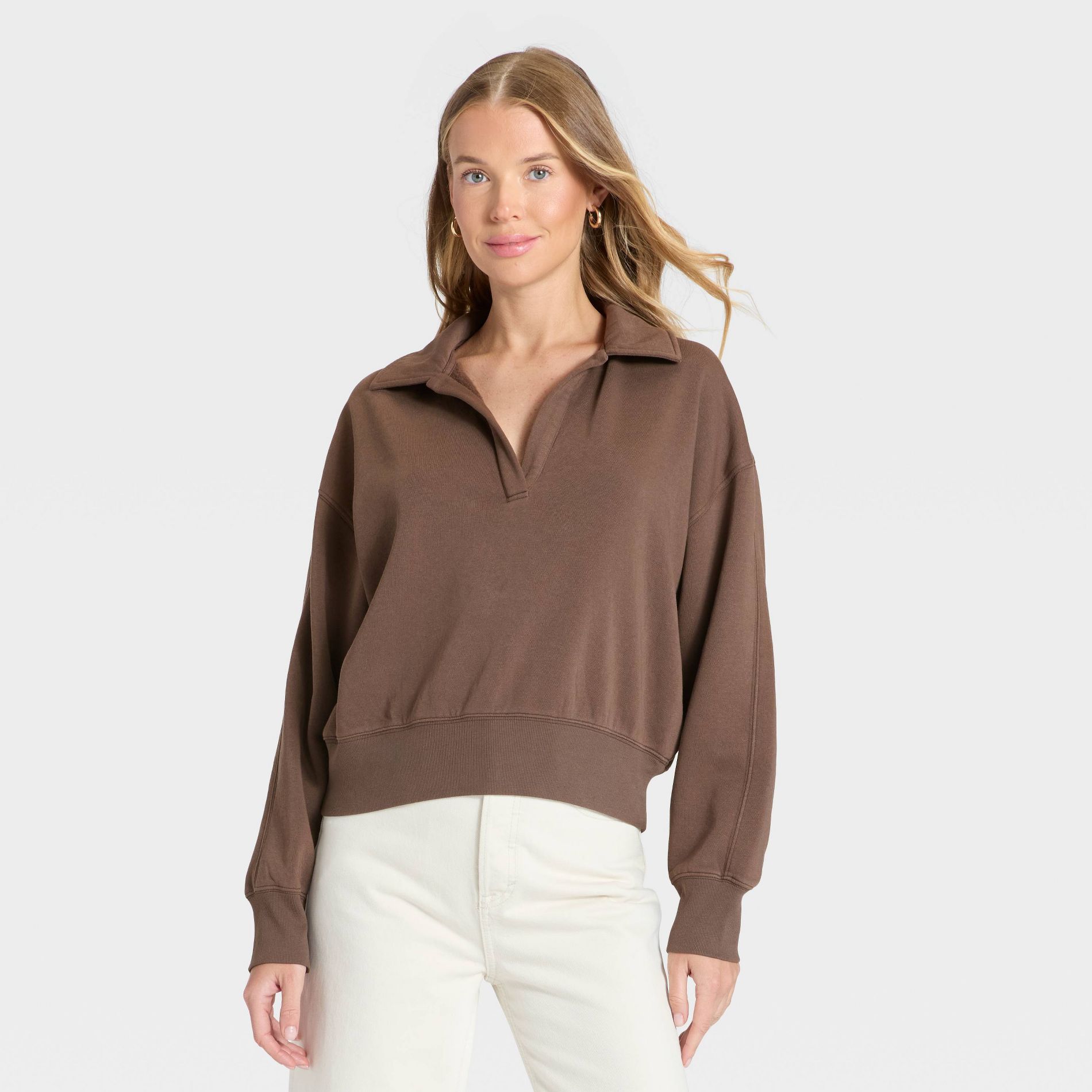 Women's Fleece Polo Sweatshirt - Universal Thread™