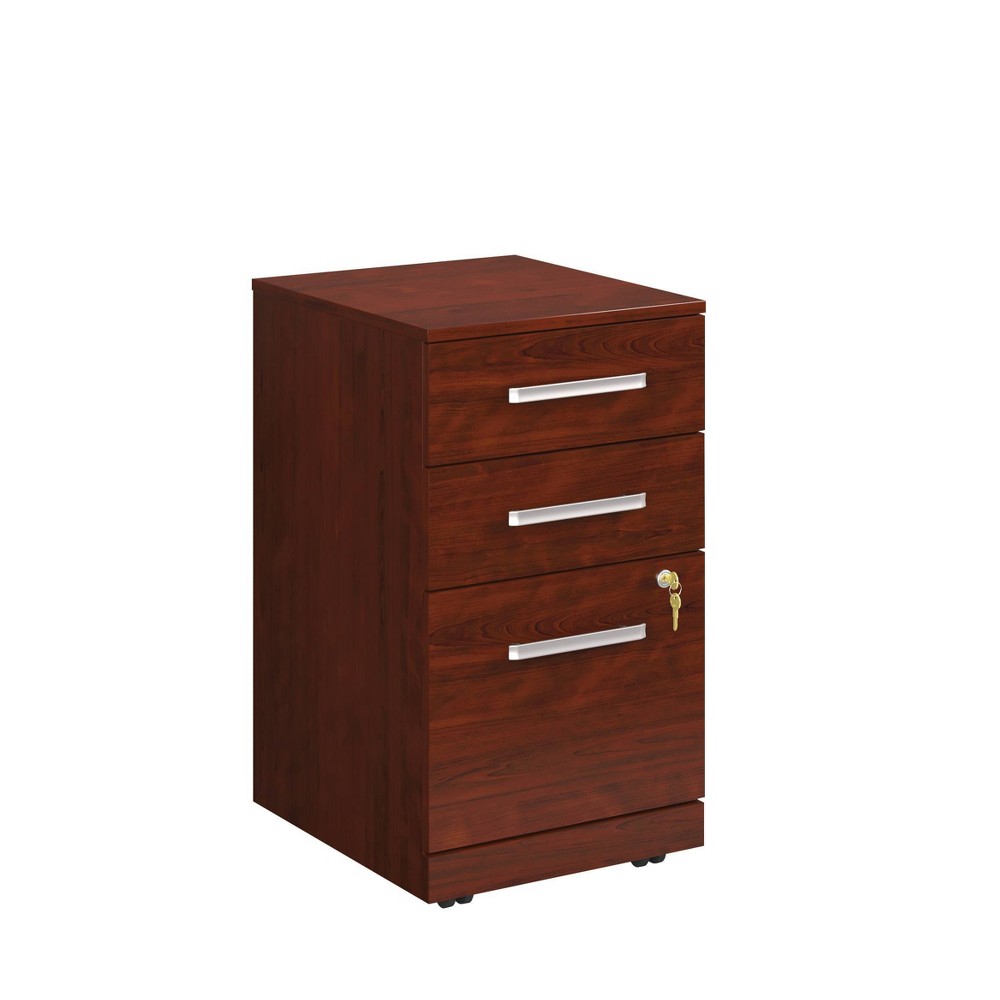 Affirm 3 Drawer Rolling File Classic Cherry - Sauder: Locking Lower Drawer, Mobile Pedestal, CARB Certified
