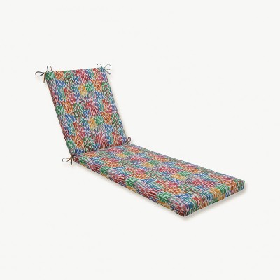 80" x 23" x 3" Make It Rain Zinnia Outdoor Chaise Lounge Cushion Blue - Pillow Perfect: Weather-Resistant with Ties